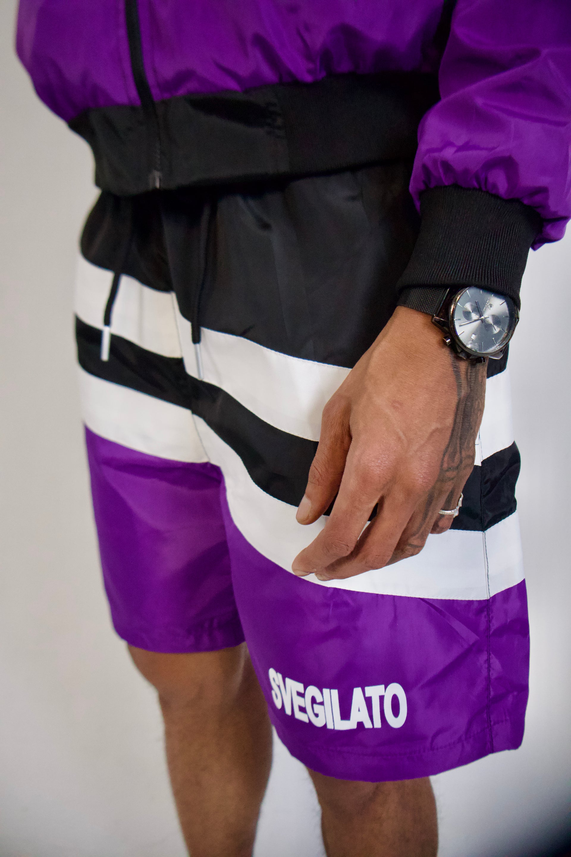 Purple Nylon Shorts