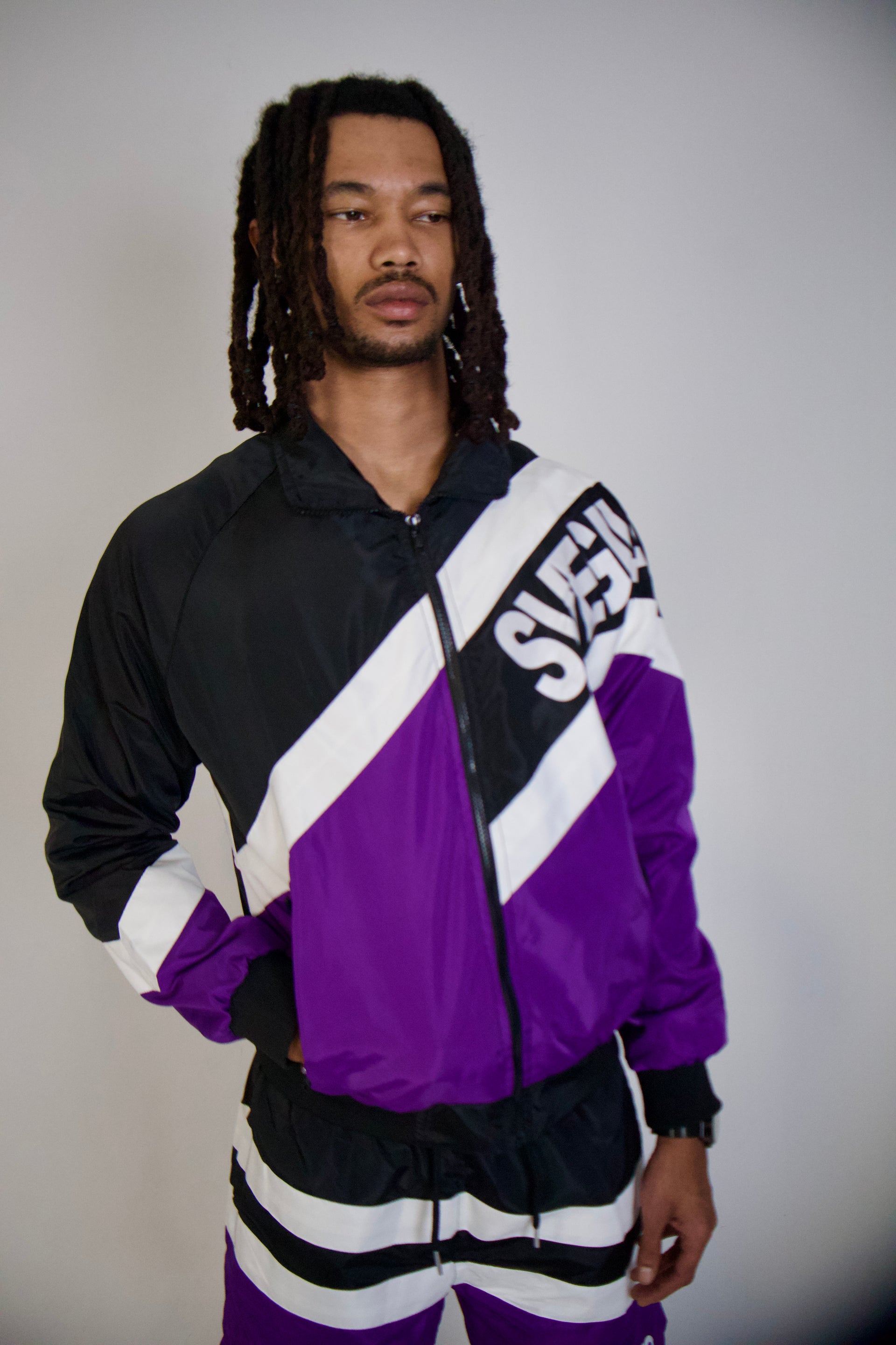 Purple Nylon Zip Up